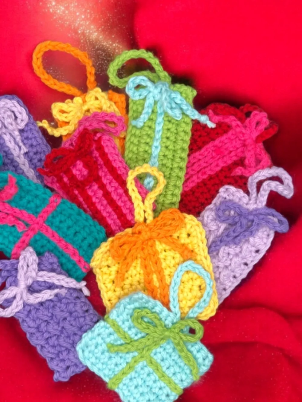 Set of 10 Handmade Present Gift Tags, Christmas Ornaments, Keychain Accessory